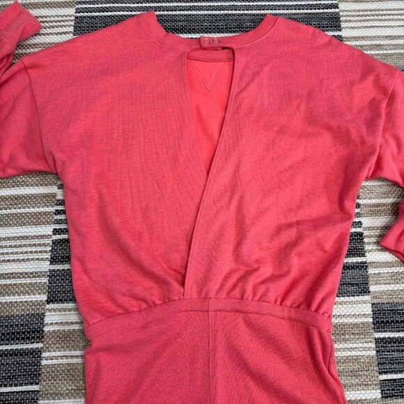 Free People FP Movement For The Win Playsuit Open Back Micro Shorts Orange Sz XL - Picture 7 of 13